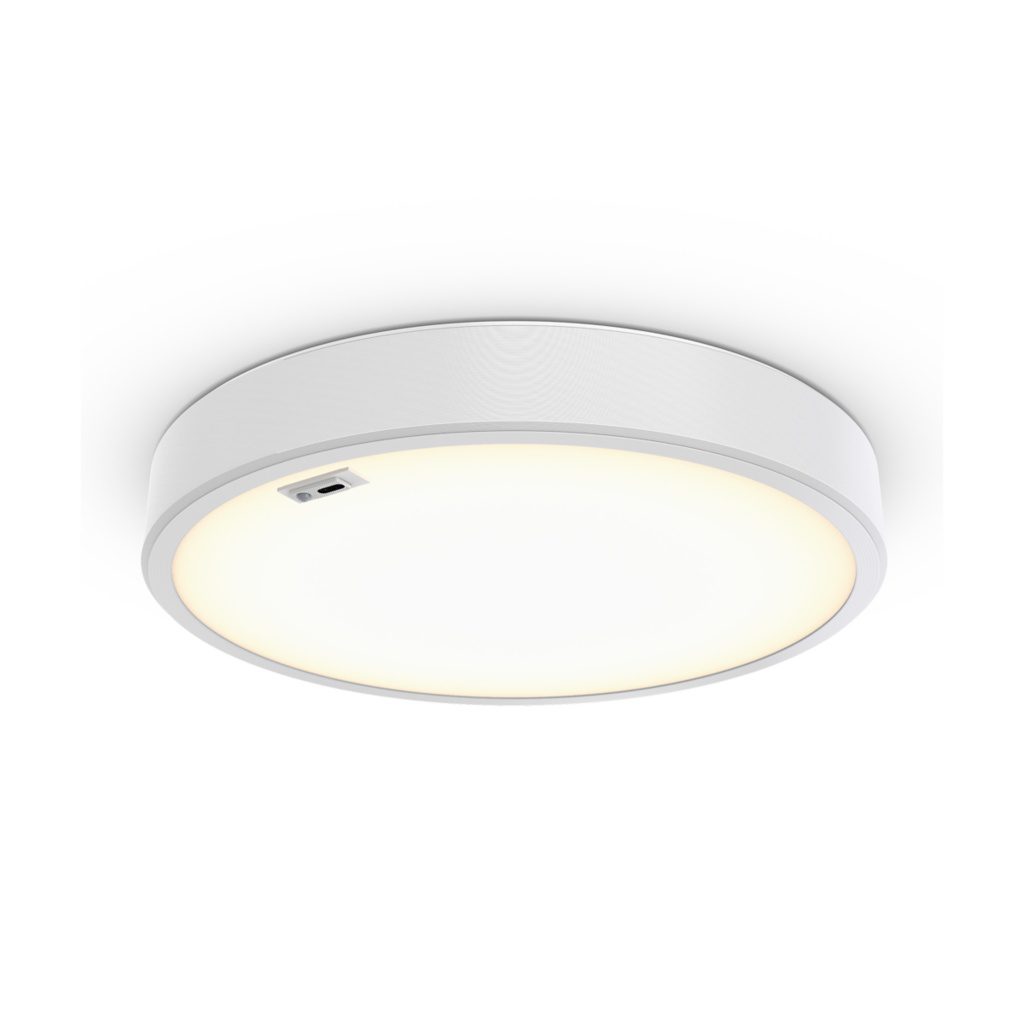 Philips Essential opbouwarmatuur, ronde witte behuizing met lichtgevend oppervlak