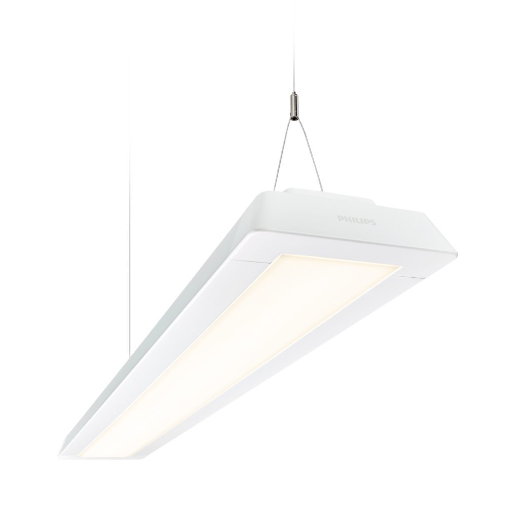 Philips FlexBlend Suspended, wit langwerpig pendelarmatuur met breed lichtvlak