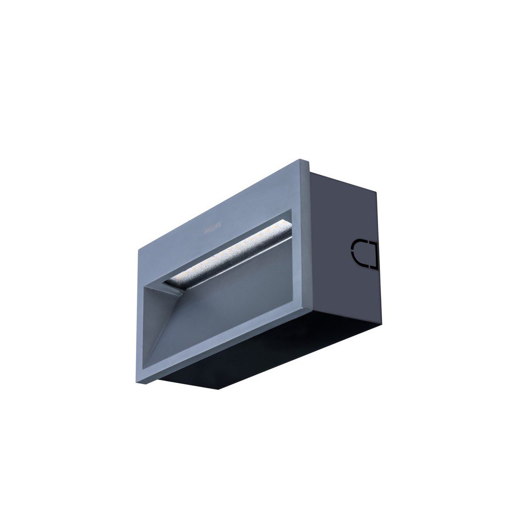 Philips Uni Wall Mount Inbouw BWP400, schuin aanzicht onverlicht