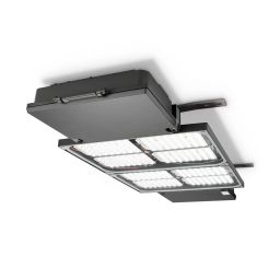 Signify TubePoint gen3, tunnelarmatuur met vier LED-velden, donkere behuizing en montagebeugels